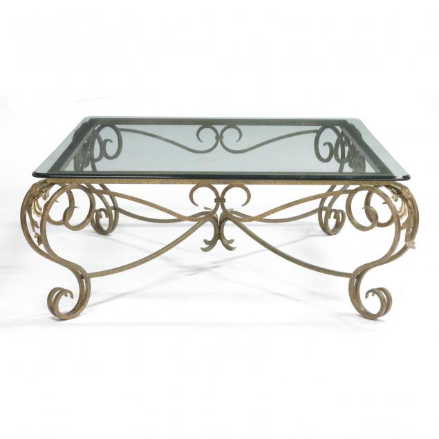 italianate-painted-aluminum-glass-top-coffee-table