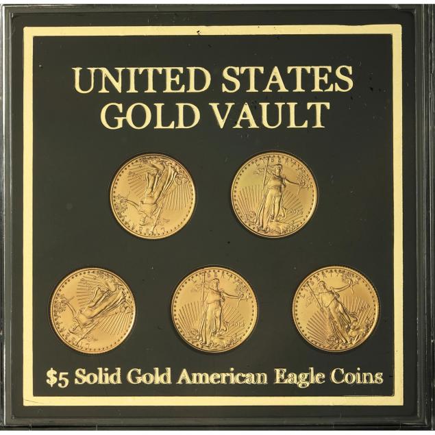 five-2014-uncirculated-5-1-10th-oz-gold-eagles