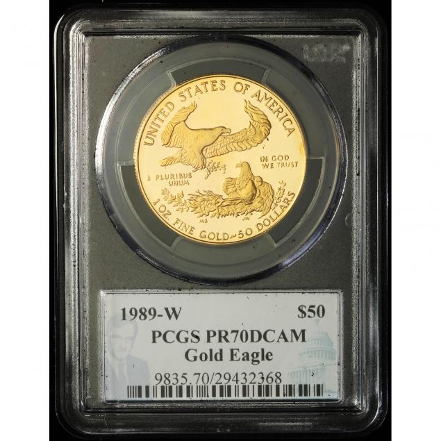 1989-W $50 Gold 1 oz. Eagle, PCGS PR70DCAM (Lot 2059 - The Donald