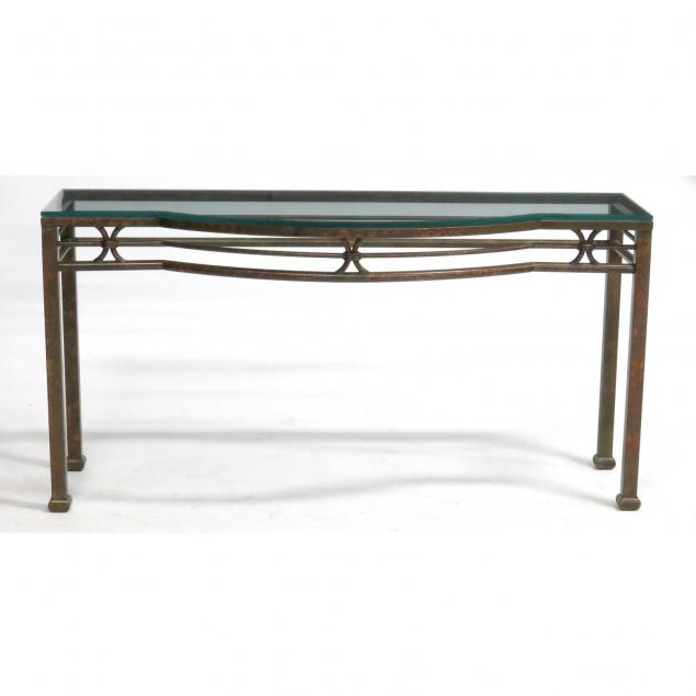 contemporary-metal-glass-top-console-table
