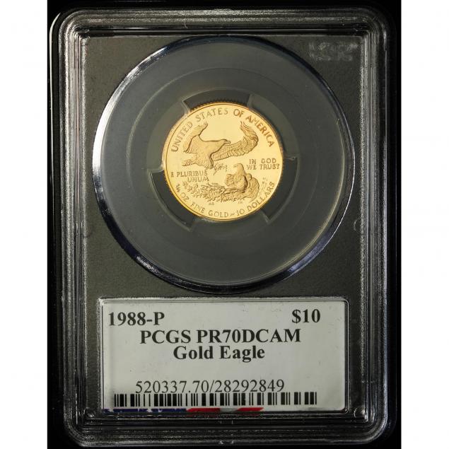 1988-p-10-gold-1-4-oz-eagle-pcgs-pr70dcam