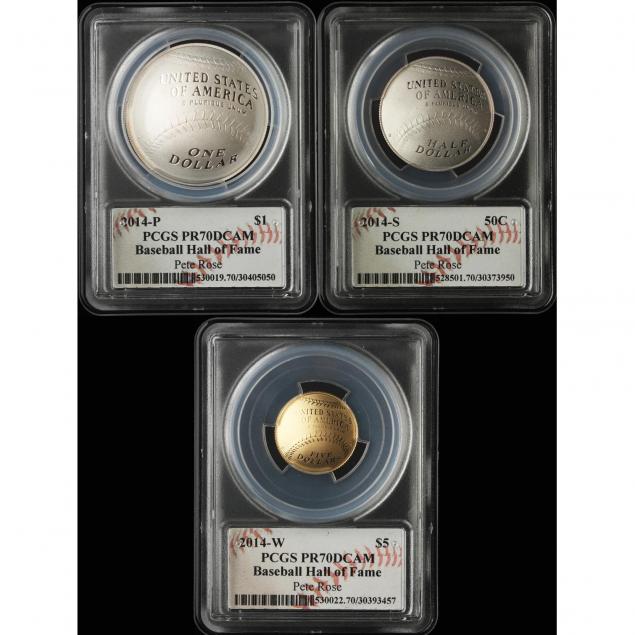 2014-baseball-3-piece-gold-and-silver-proof-set-each-pete-rose-signed