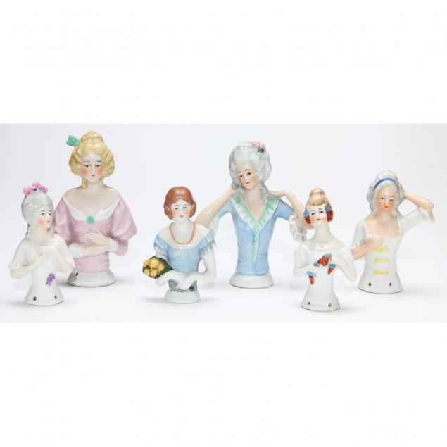 six-porcelain-half-dolls-germany