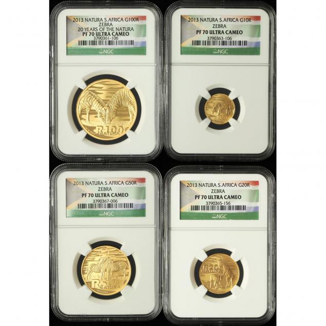 south-africa-2013-gold-four-coin-natura-zebra-set