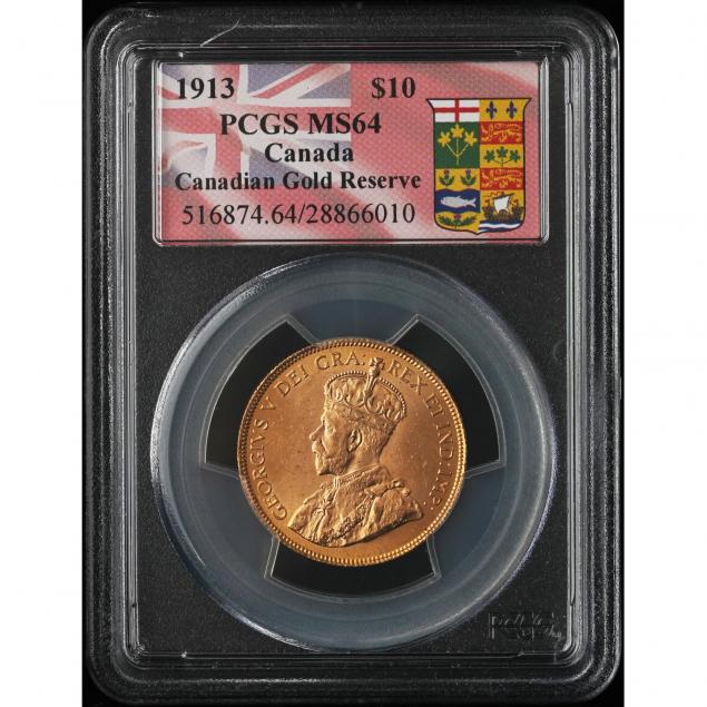 canada-1913-10-gold-pcgs-ms64