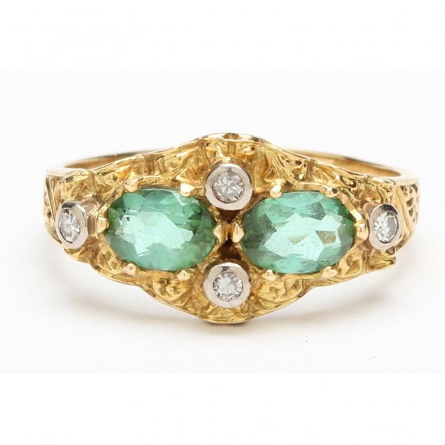 vintage-18kt-tourmaline-and-diamond-ring