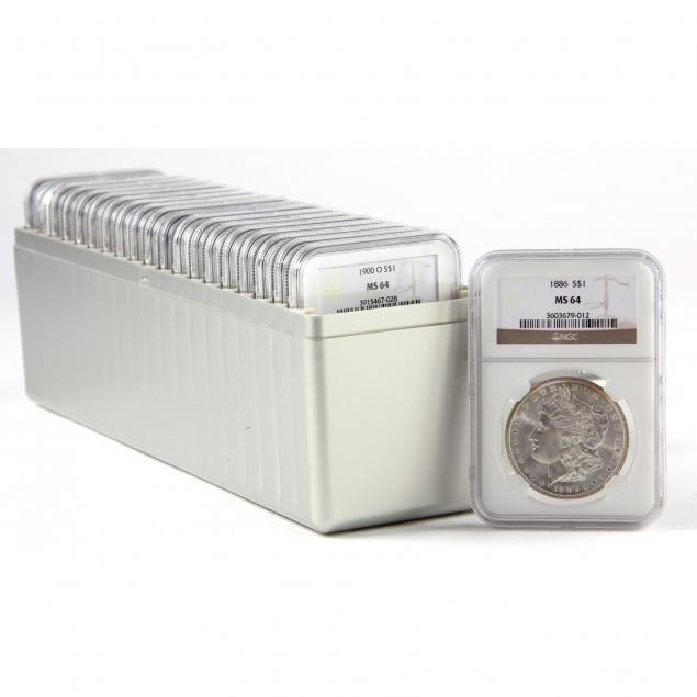 twenty-ms64-morgan-silver-dollars