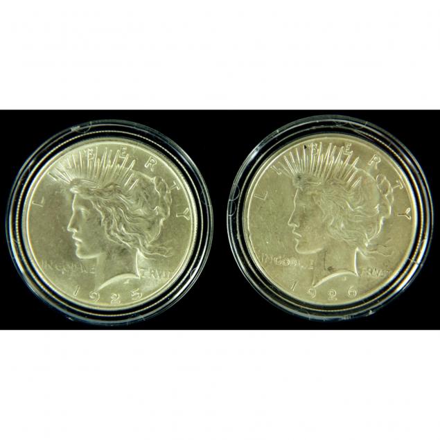 two-uncirculated-peace-silver-dollars