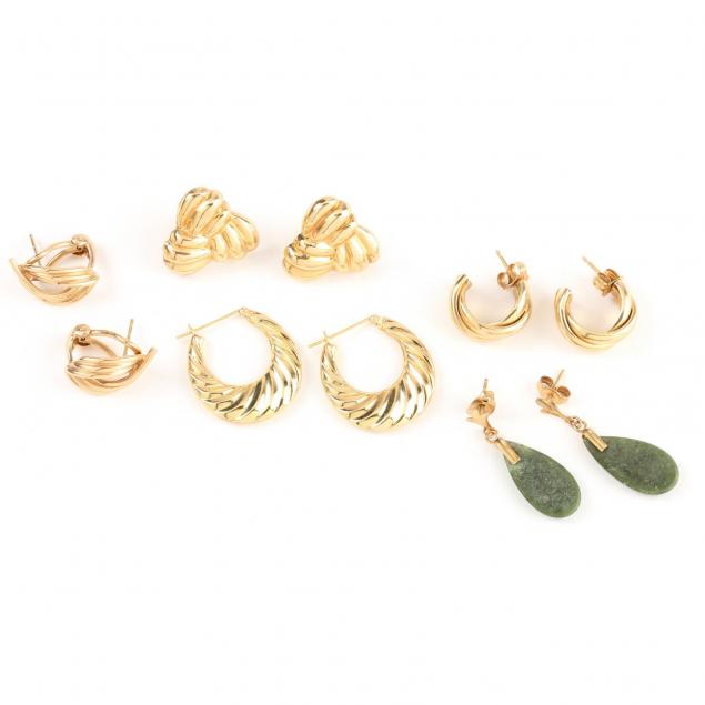 five-pair-14kt-earrings