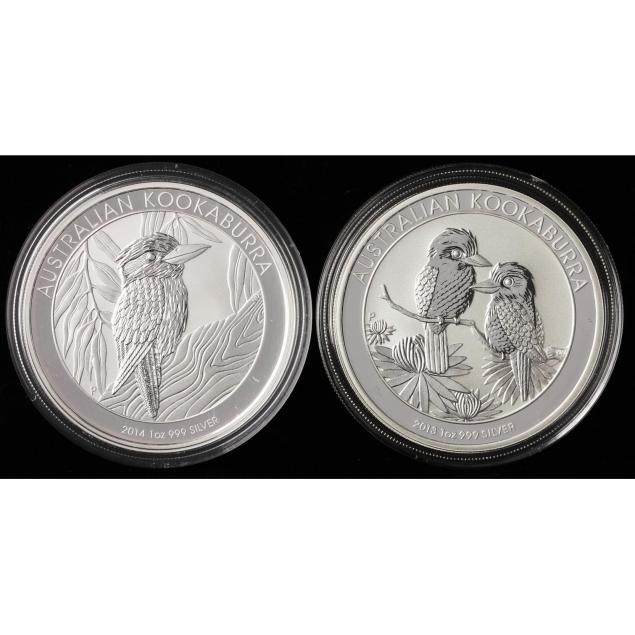 australia-2013-2014-silver-dollars-featuring-the-australian-kookaburra