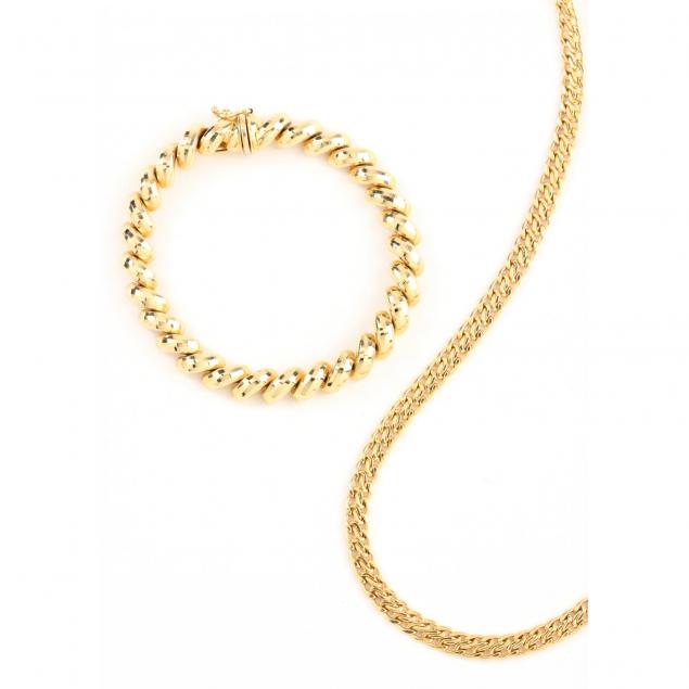 14kt-gold-necklace-and-bracelet