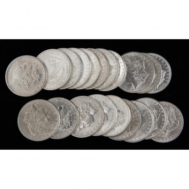 roll-of-twenty-20-xf-au-morgan-silver-dollars