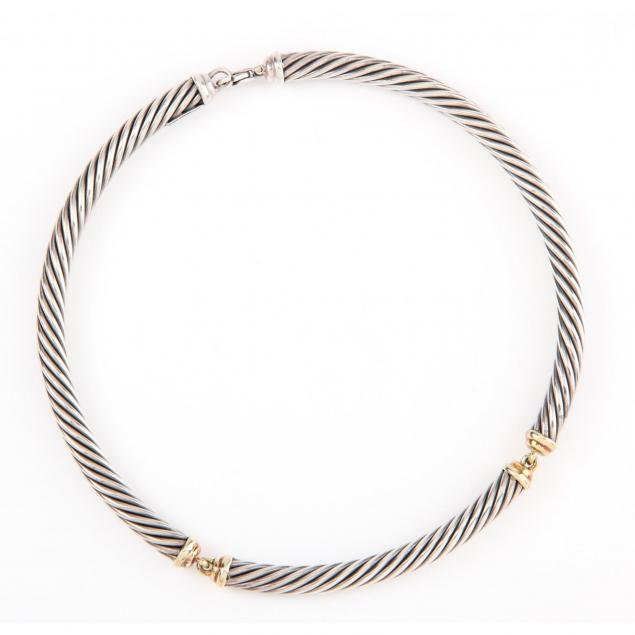 sterling-and-14kt-gold-choker-necklace-david-yurman