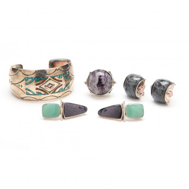 a-sterling-jewelry-group-set-with-stones