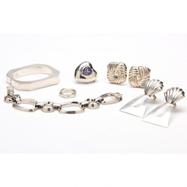 a-grouping-of-mexican-sterling-silver-jewelry
