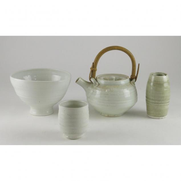four-pieces-of-white-glazed-studio-pottery