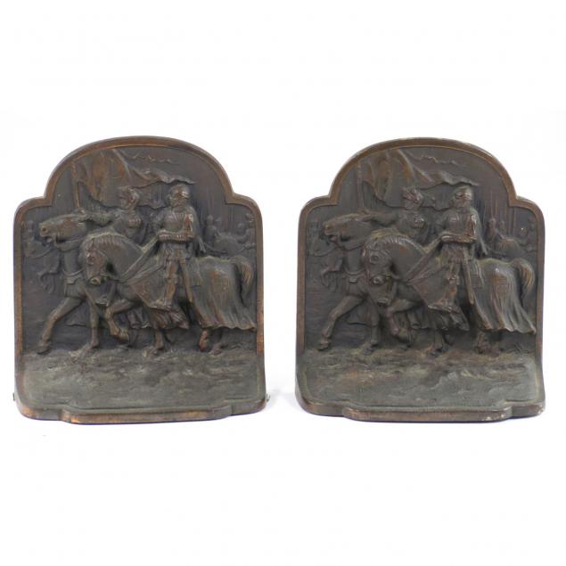 pair-of-cast-bronze-crusader-bookends