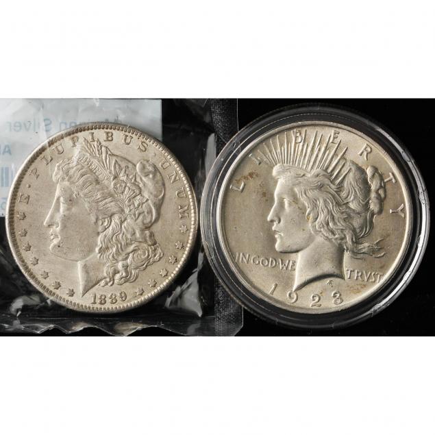 1889-and-1923-silver-dollars