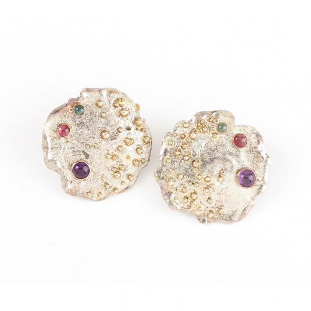 sterling-and-14kt-gold-gem-set-earrings
