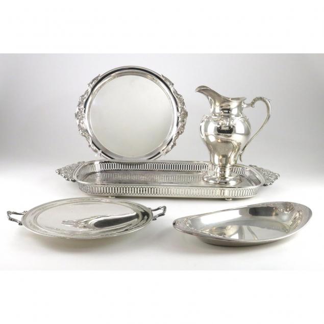 group-of-vintage-silverplate-holloware