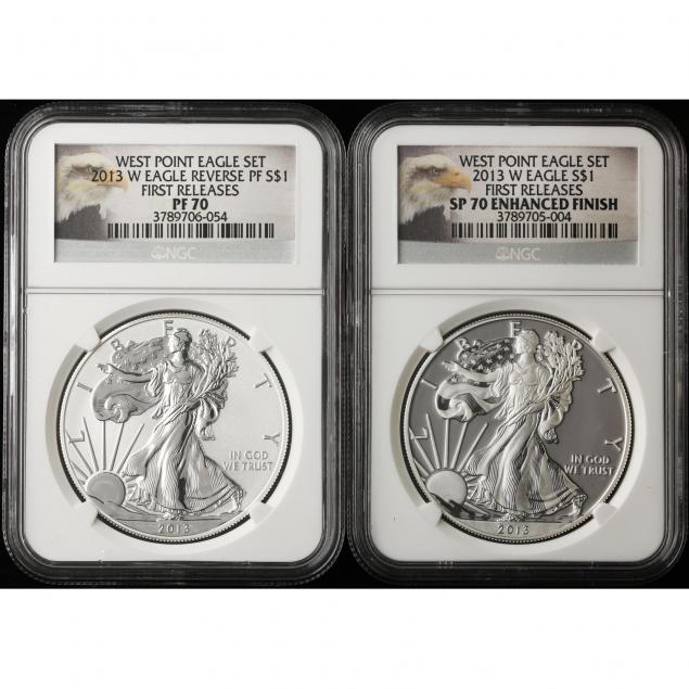 two-coin-west-point-2013-first-releases-silver-eagle-set