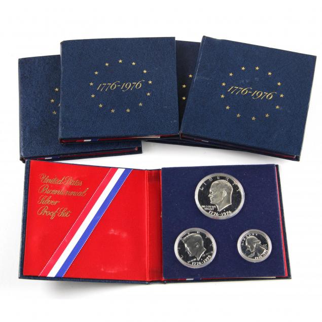 five-us-mint-1976-three-coin-silver-proof-sets