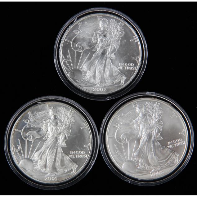 three-bu-american-silver-eagles