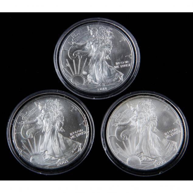 three-bu-american-silver-eagles