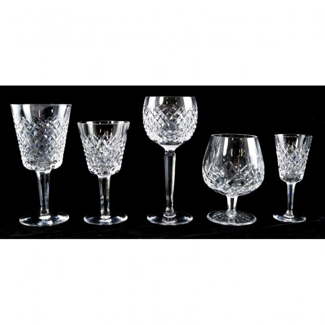 thirty-eight-pieces-waterford-crystal-glasses-alana-pattern