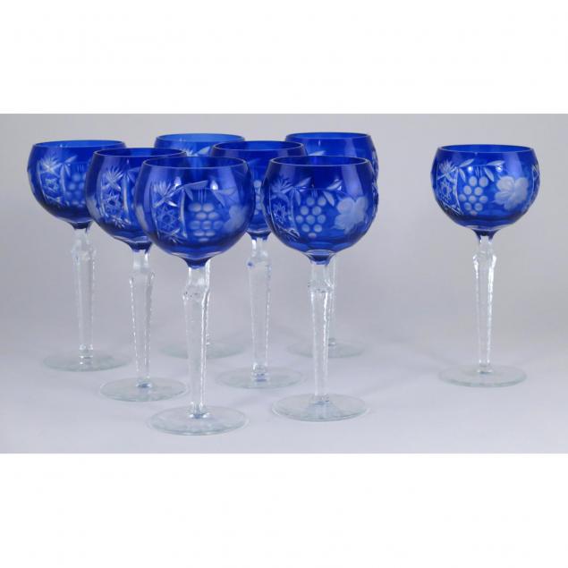 set-of-eight-cobalt-cut-to-clear-wine-goblets