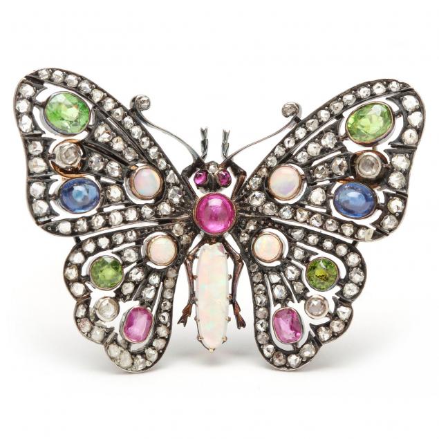 antique-18kt-gold-and-gemset-butterfly-brooch-french