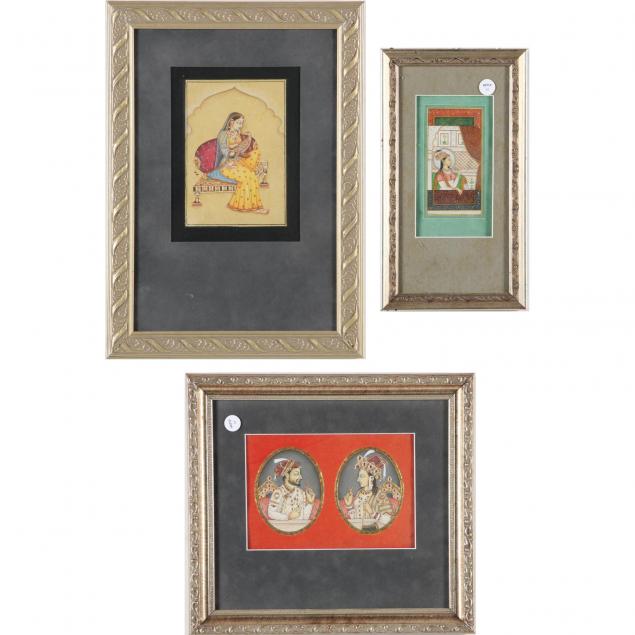 three-indian-miniature-paintings-20th-century