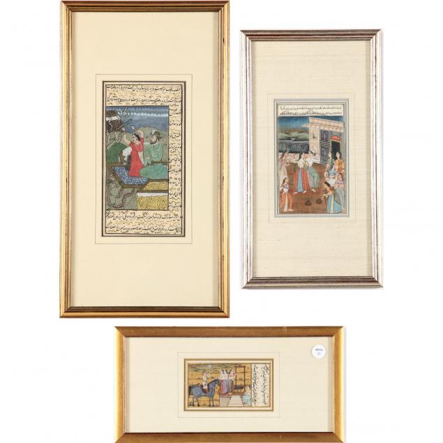 three-indian-miniature-paintings-20th-century