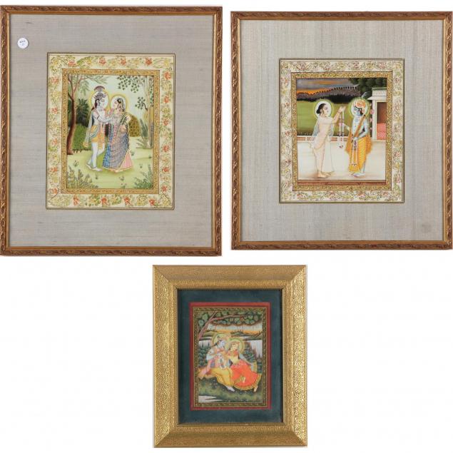 three-indian-miniature-paintings-20th-century