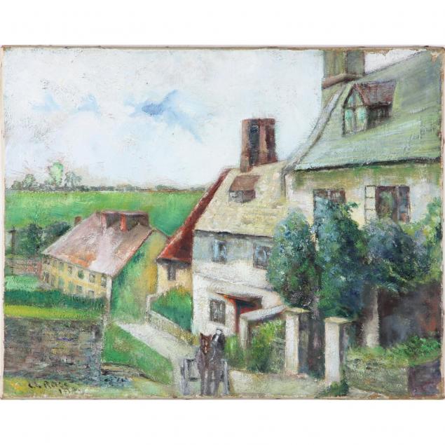 english-school-20th-century-village-lane