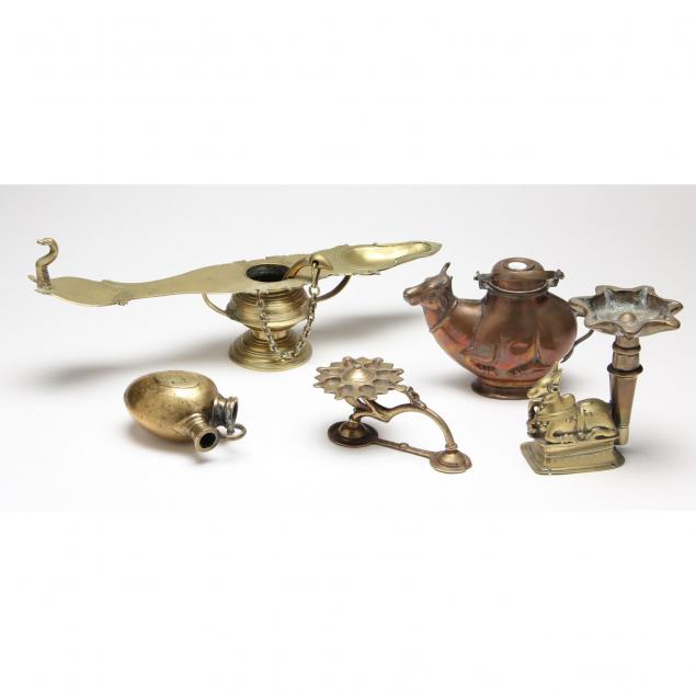 five-brass-copper-southeast-asian-objects