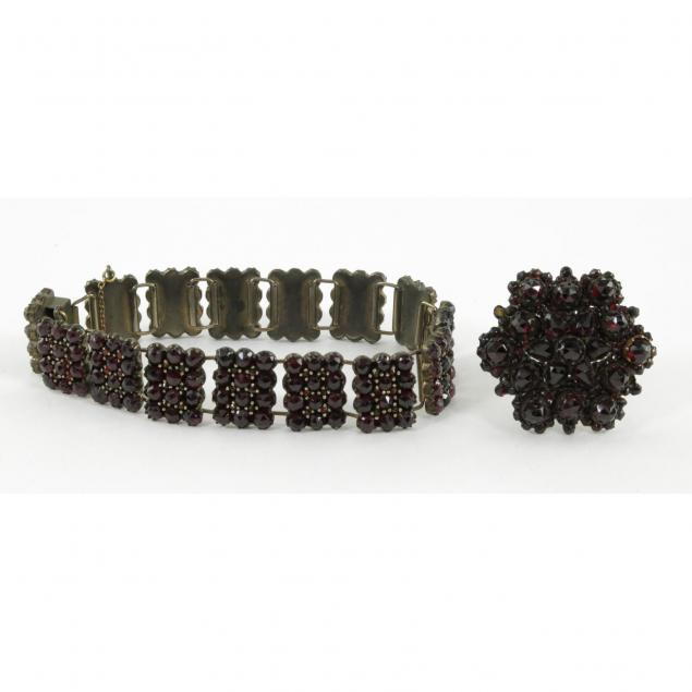 vintage-garnet-bracelet-and-pin-set