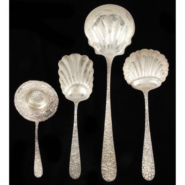 four-baltimore-rose-repousse-sterling-silver-servers
