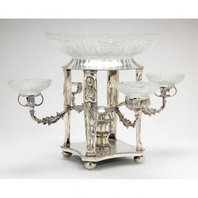 egyptian-revival-silverplate-epergne
