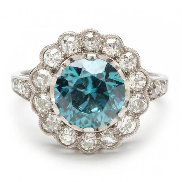 antique-platinum-diamond-and-blue-zircon-ring