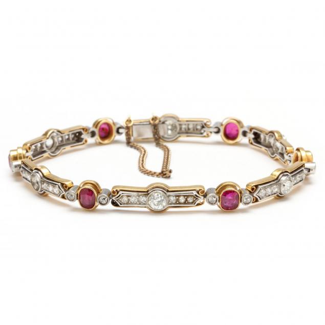 platinum-and-gold-art-deco-ruby-and-diamond-bracelet