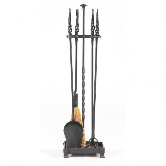 wrought-iron-fireplace-tool-set-on-stand
