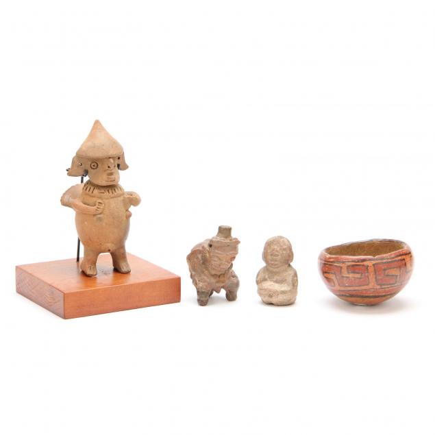 three-pre-columbian-ceramic-figurals-and-a-bowl-costa-rica