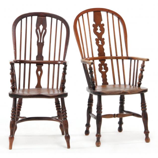two-similar-english-windsor-arm-chairs