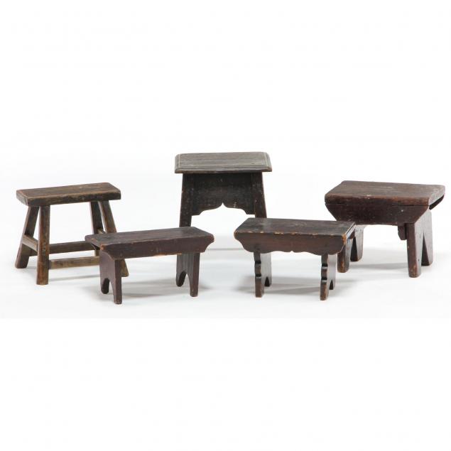 five-diminutive-antique-footstools