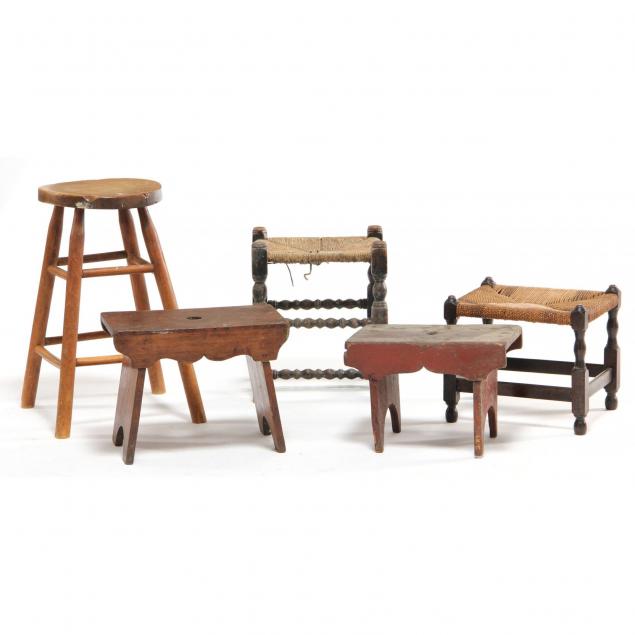 five-antique-assorted-footstools