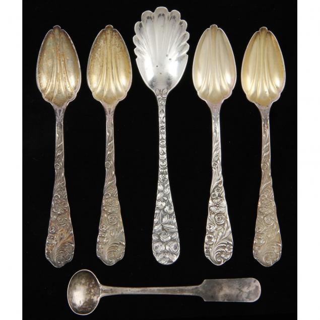 five-repousse-sterling-silver-spoons-coin-silver-mustard-spoon