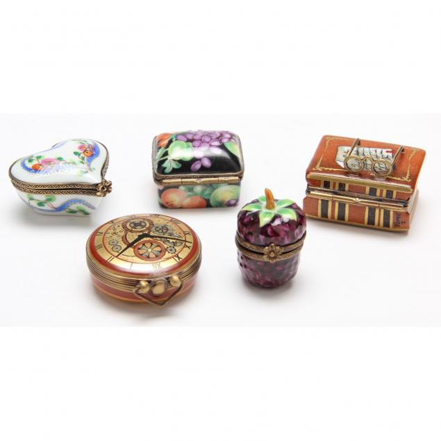 group-of-five-limoges-trinket-boxes