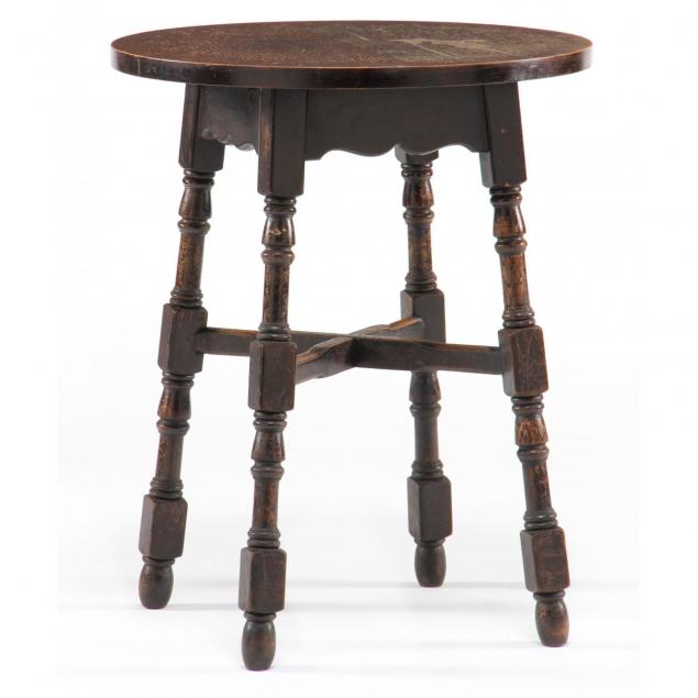 english-circular-oak-side-table