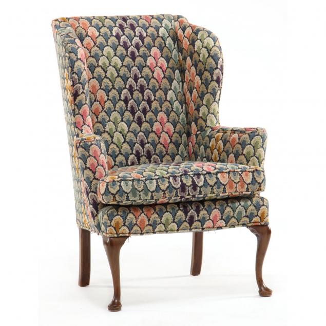 queen-anne-style-upholstered-wing-chair